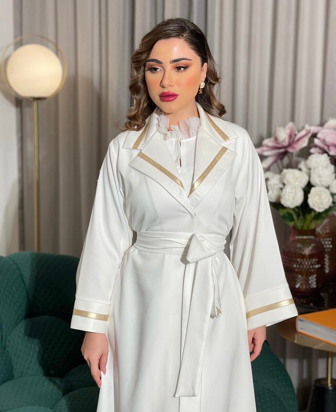 Golden leather straps  robe