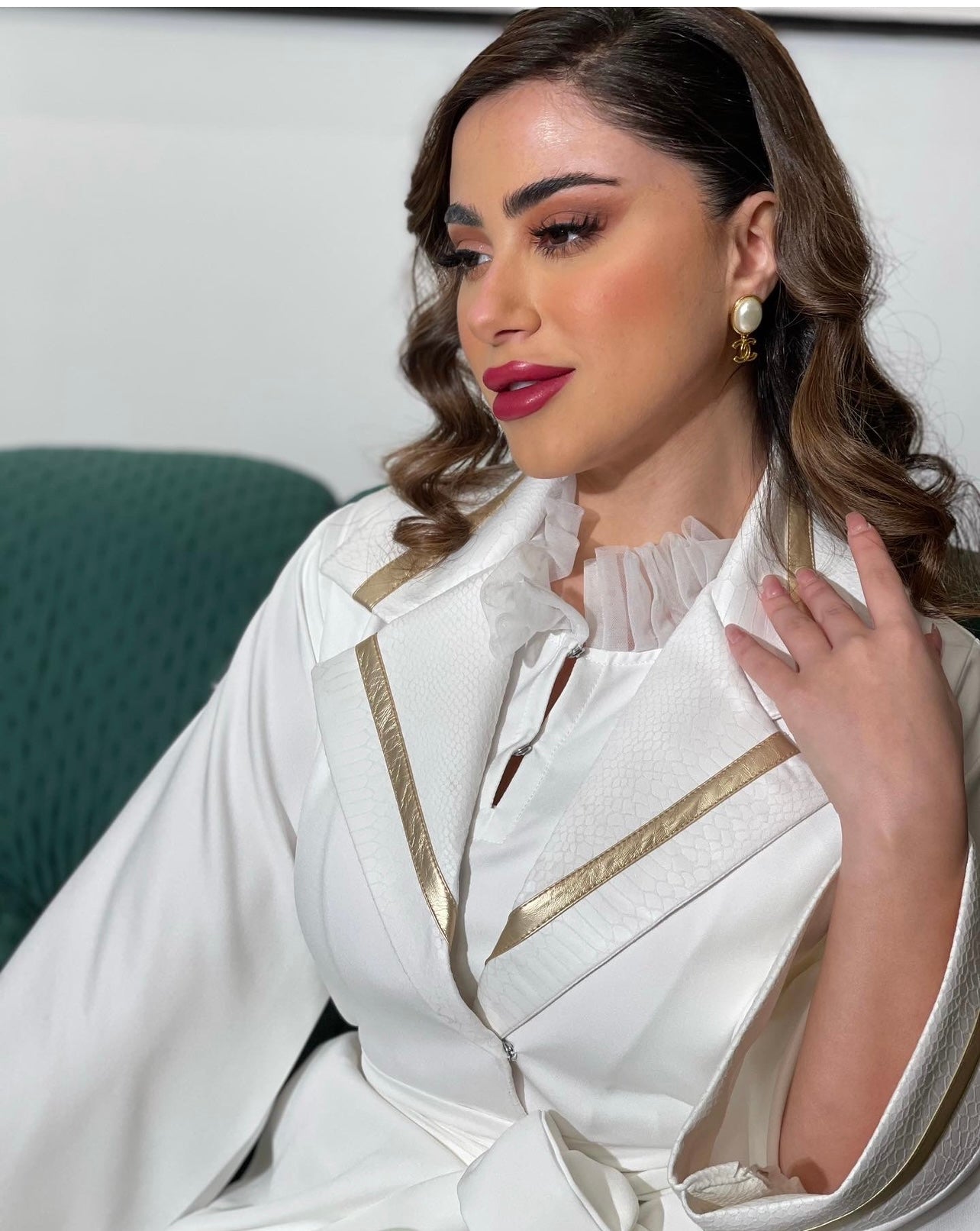 Golden leather straps  robe