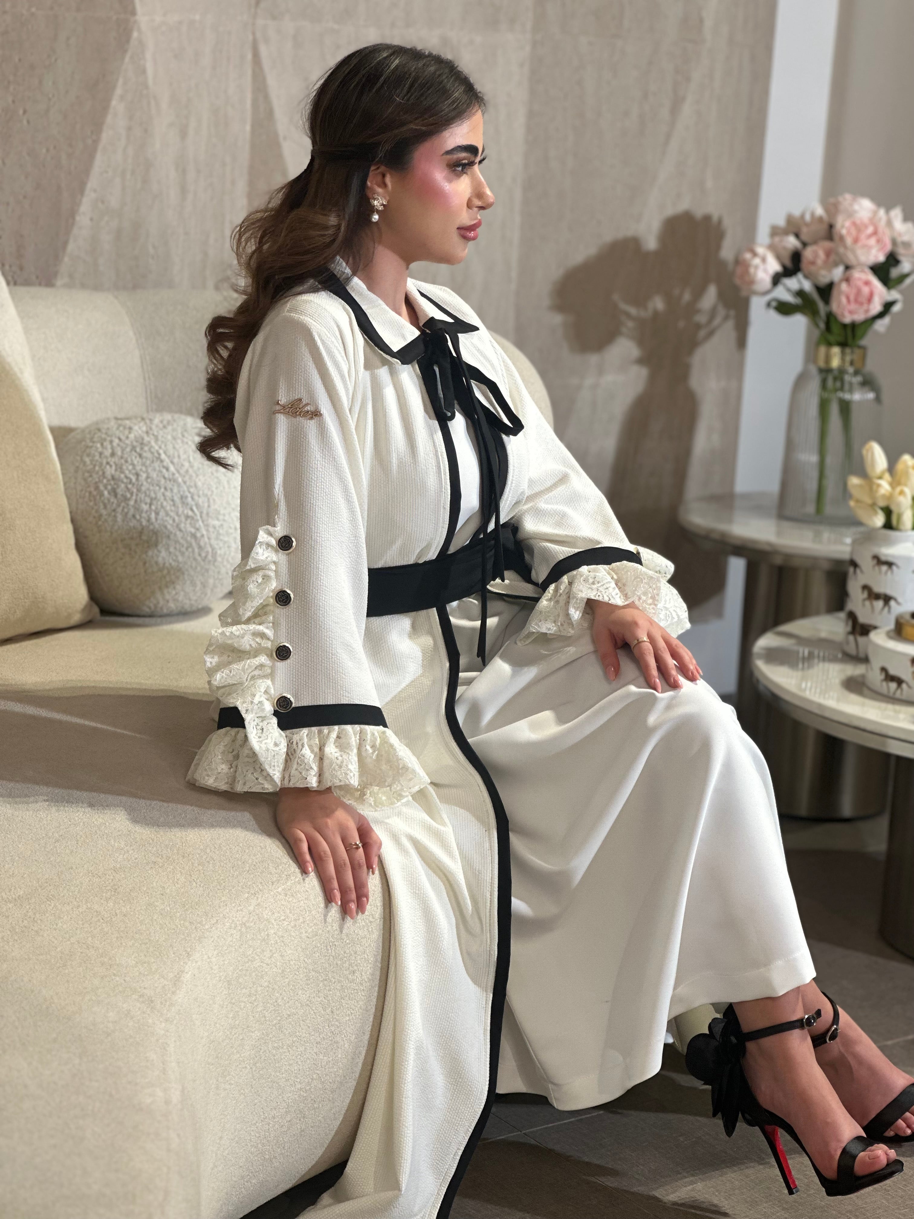 black and white Robe